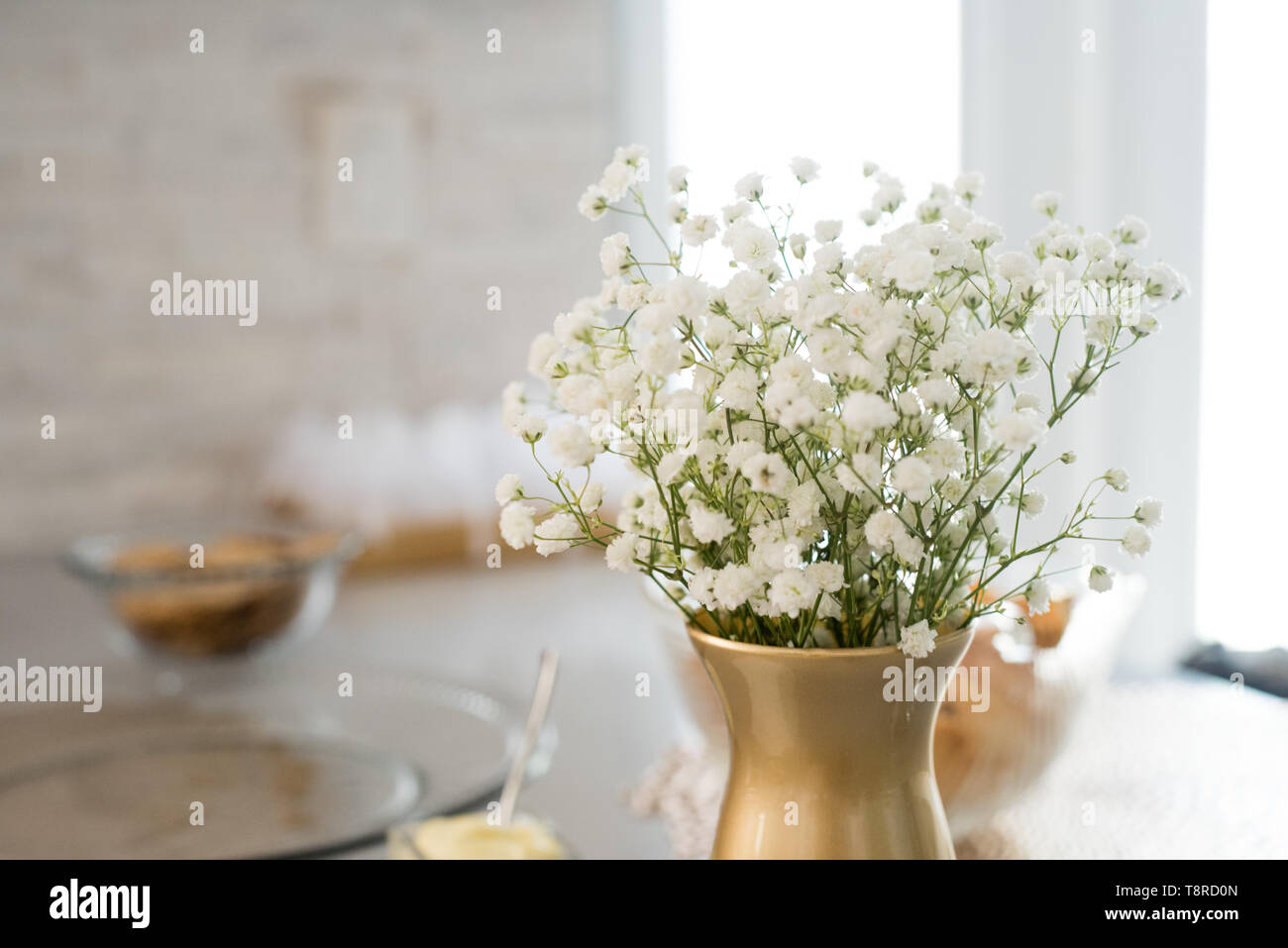 Celebration table setting living room Stock Photo