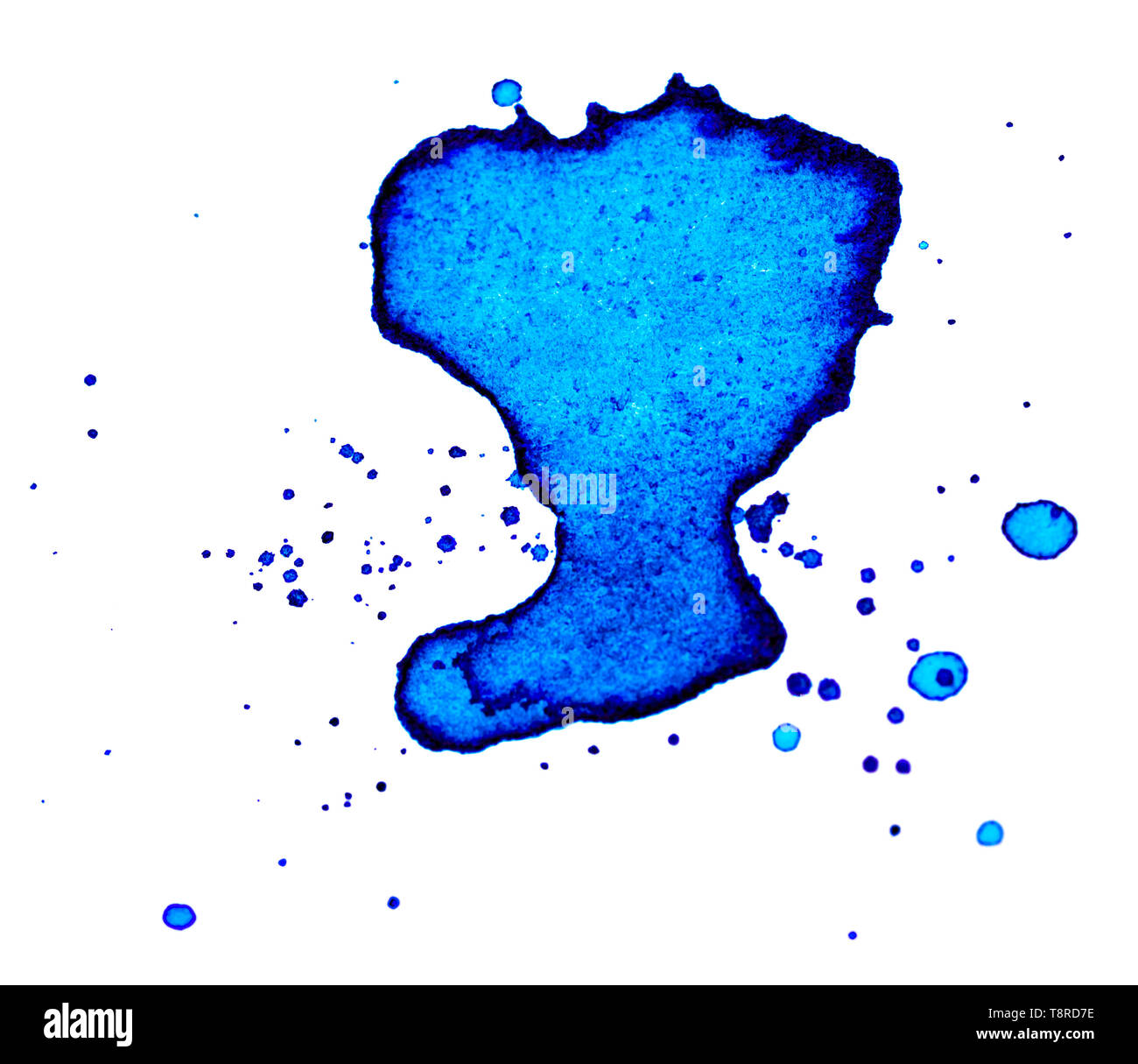Ink Droplet Close-up Isolated on White Background Stock Photo - Alamy