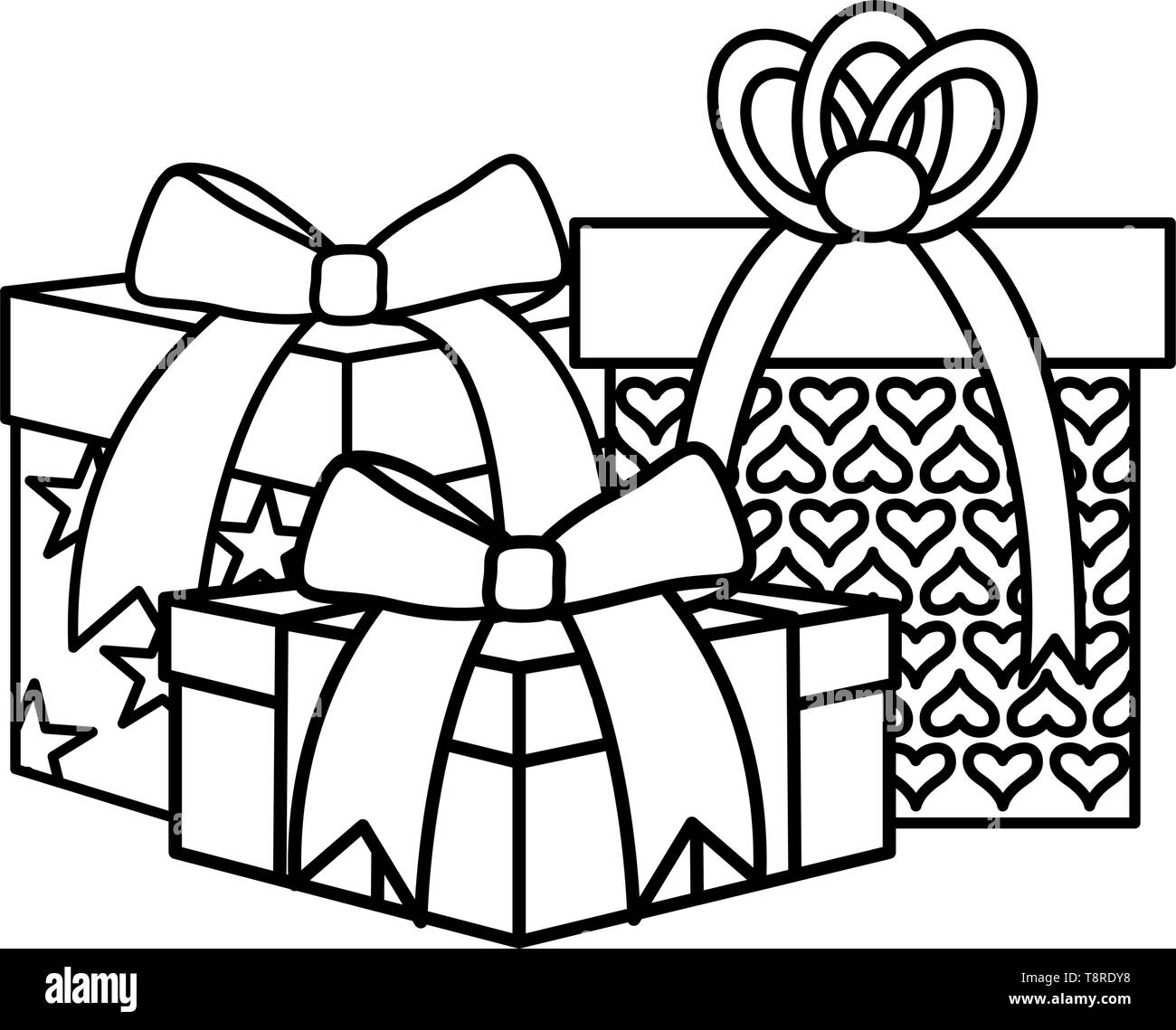 Black and white Christmas ribbon with simple - Stock Illustration  [107235324] - PIXTA