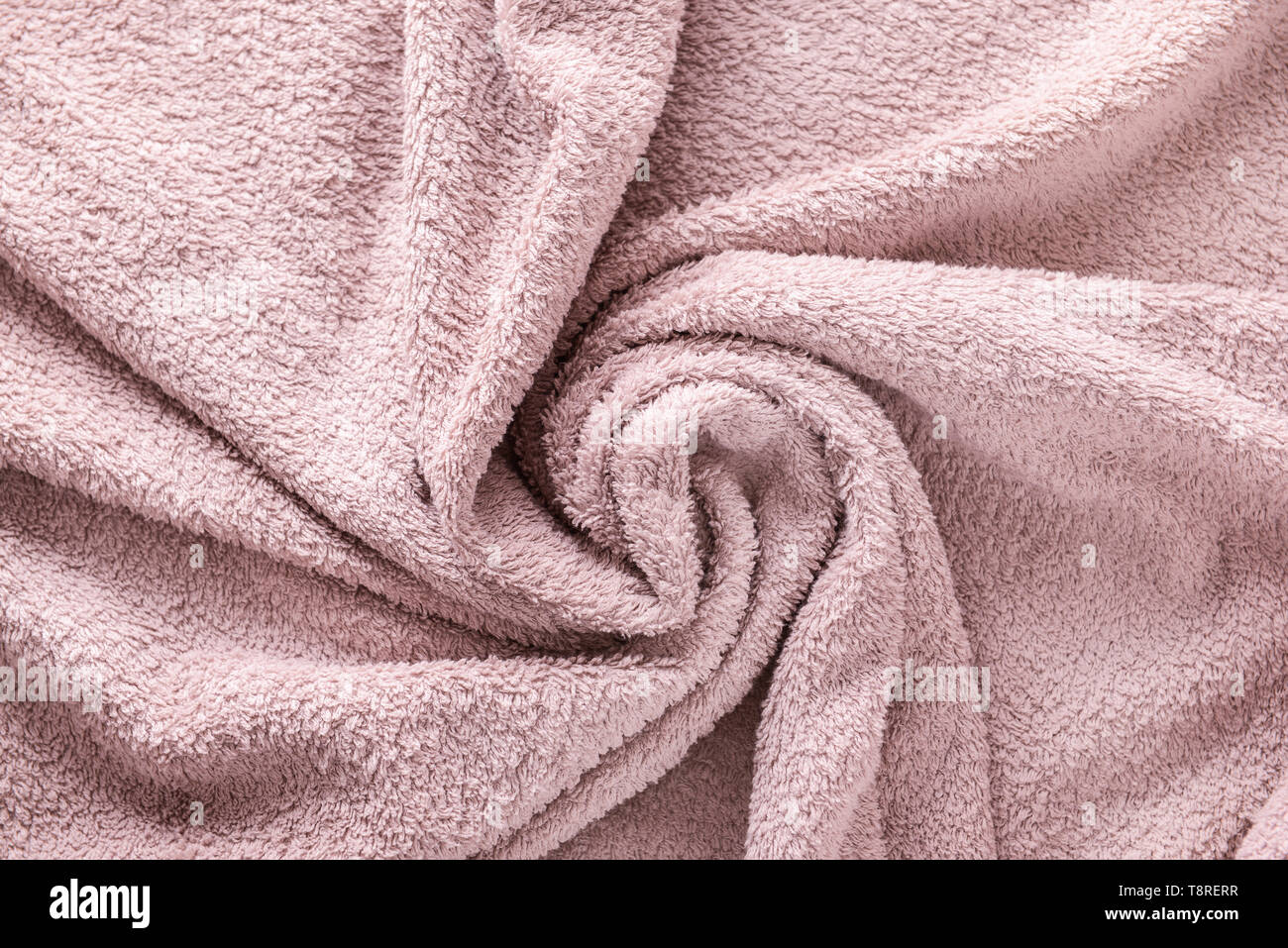 Wrinkled terry towel texture, closeup Stock Photo