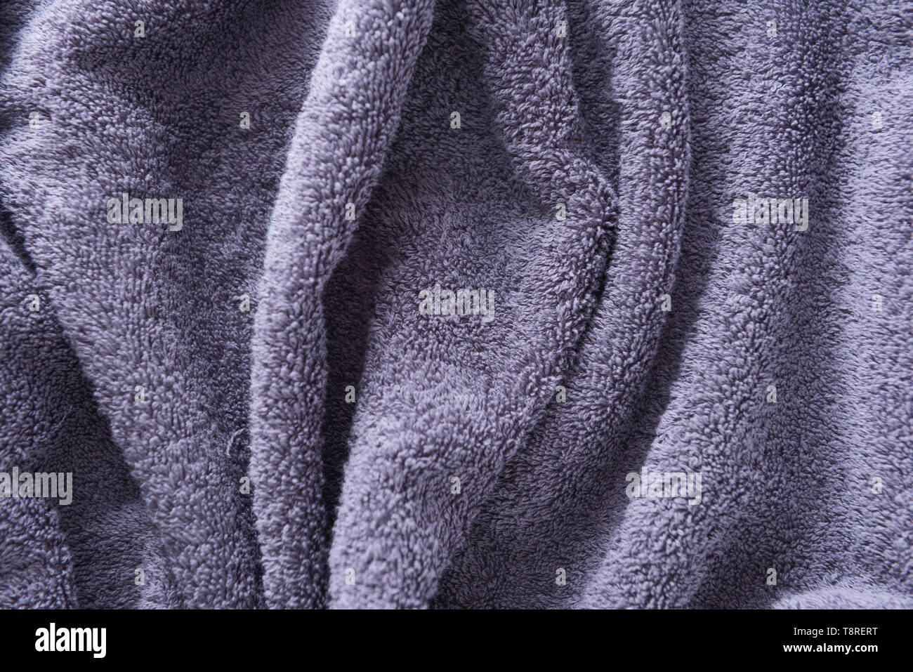Wrinkled terry towel texture, closeup Stock Photo