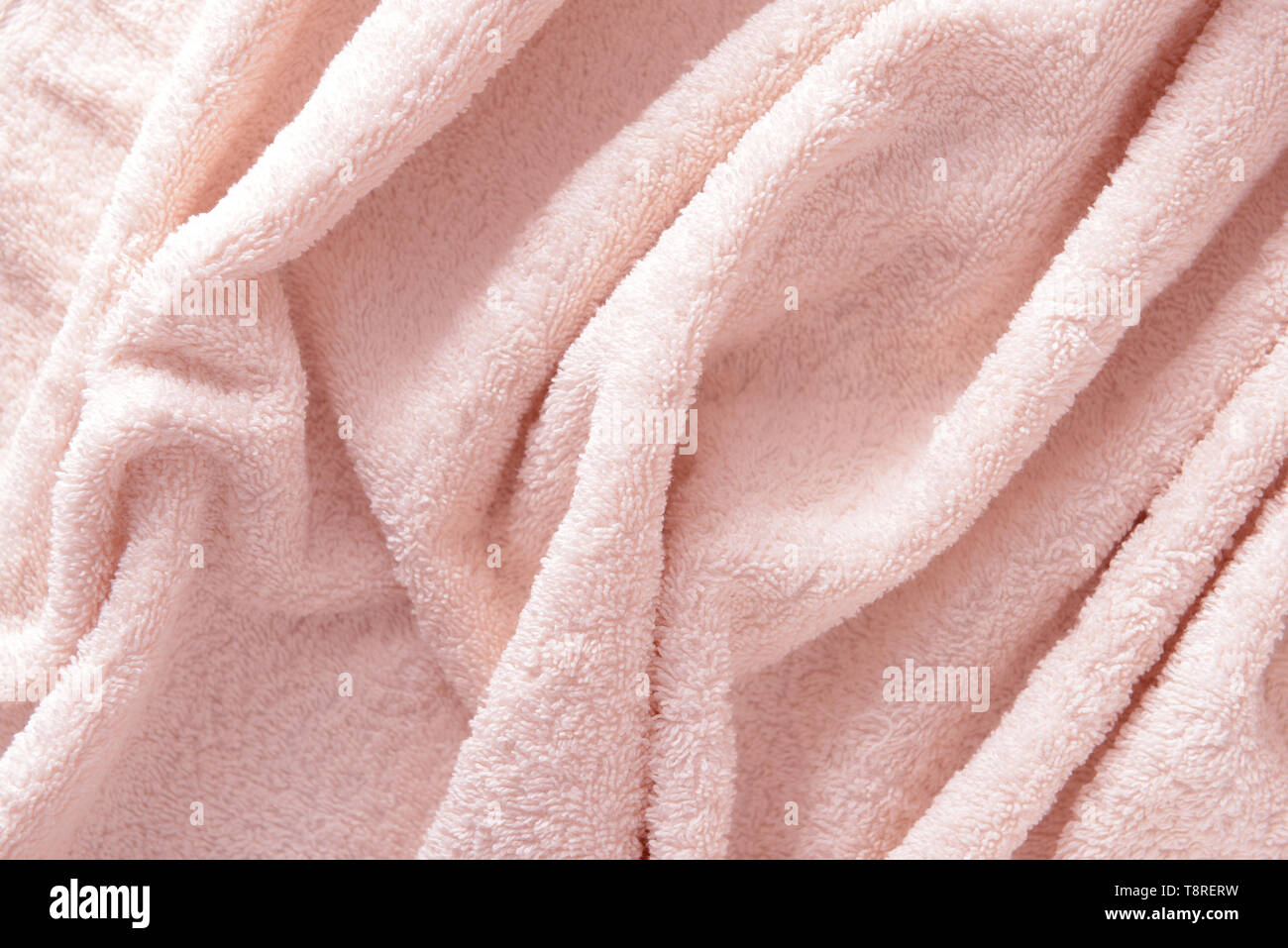 Wrinkled terry towel texture, closeup Stock Photo