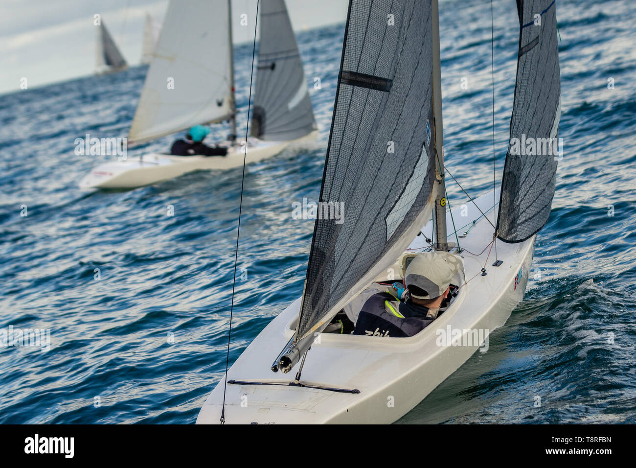 Melbourne Australia May 5 Paraplegic Sailers Fight It Out In Their 2 4 Metre Class Boats Under Light Conditions At Royal Brighton Yacht Club On Port Phillip Bay Australia On May 05 2019 Stock Photo Alamy