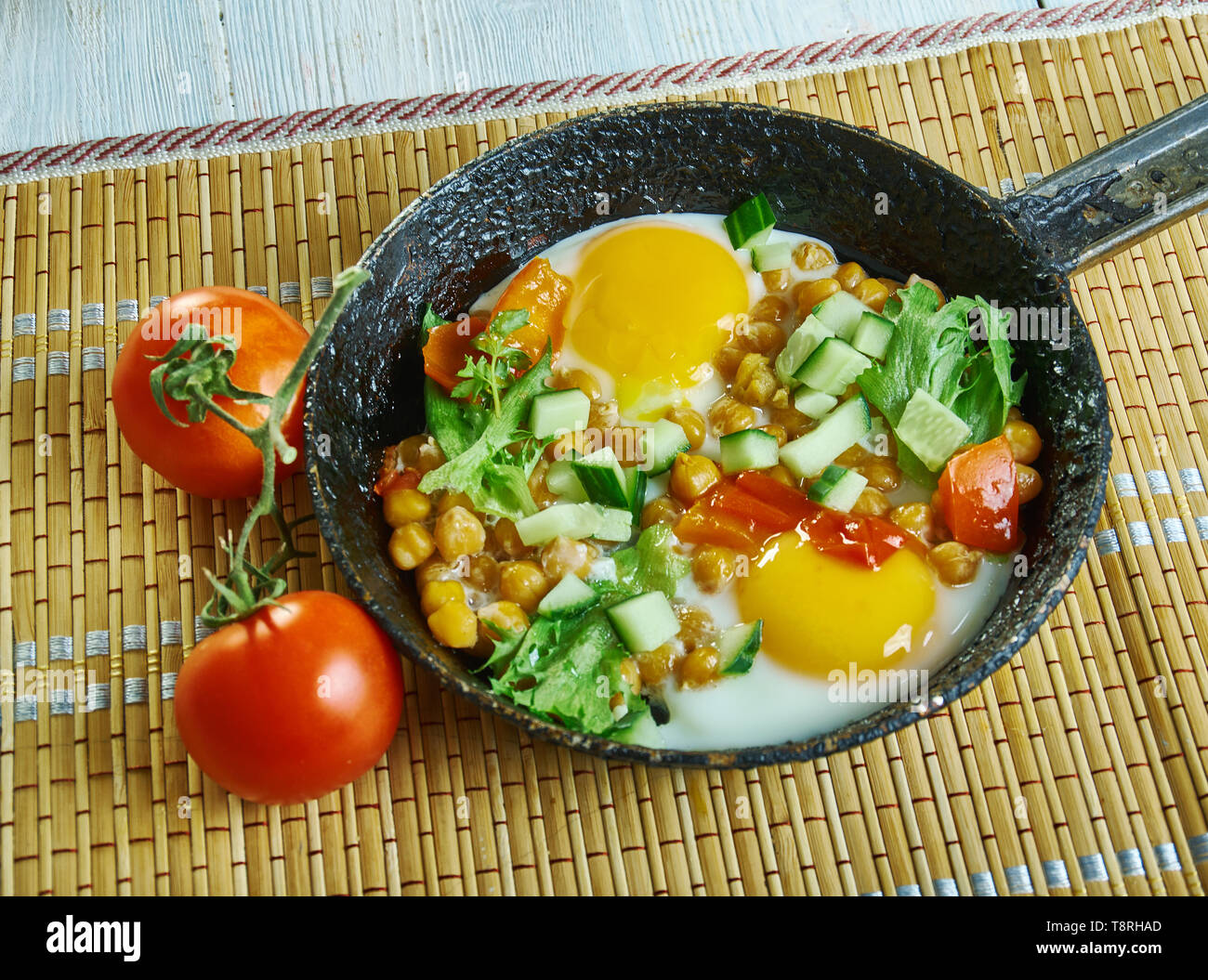 Chickpea Breakfast Hash With Summer Veggies This Chickpea And Vegetable Breakfast Skillet Stock Photo Alamy