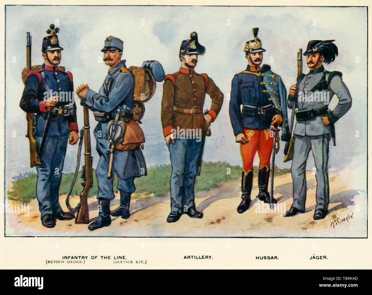 'Types of the Austro-Hungarian Army', 1919. Creator: Richard Simkin. Stock Photo