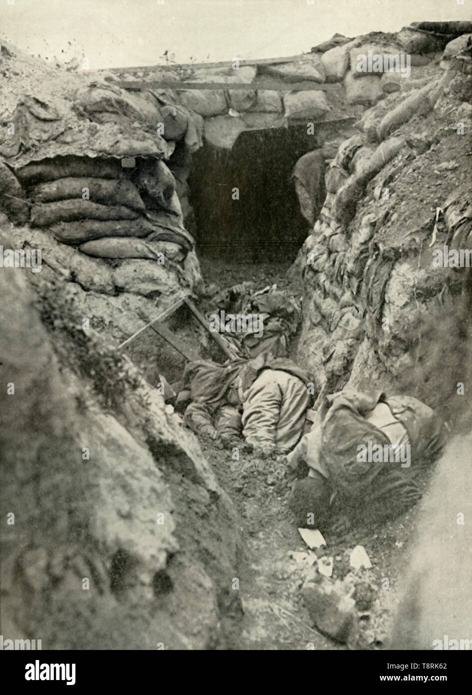 'A Captured German Trench', (1919).  Creator: Unknown. Stock Photo