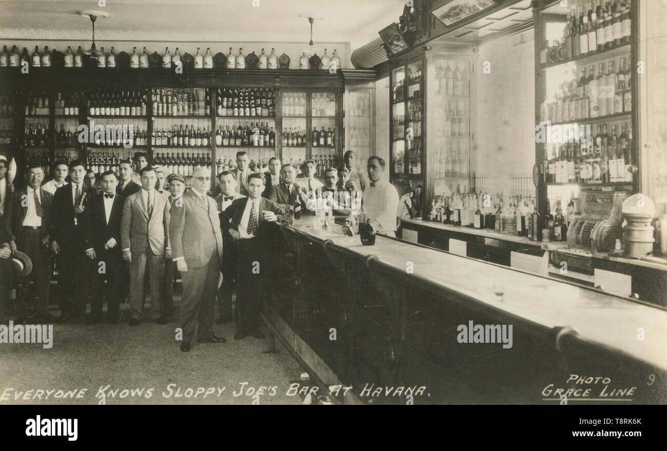 'Everyone Knows Sloppy Joe's Bar at Havana', c1950s. Creator: Grace Line. Stock Photo