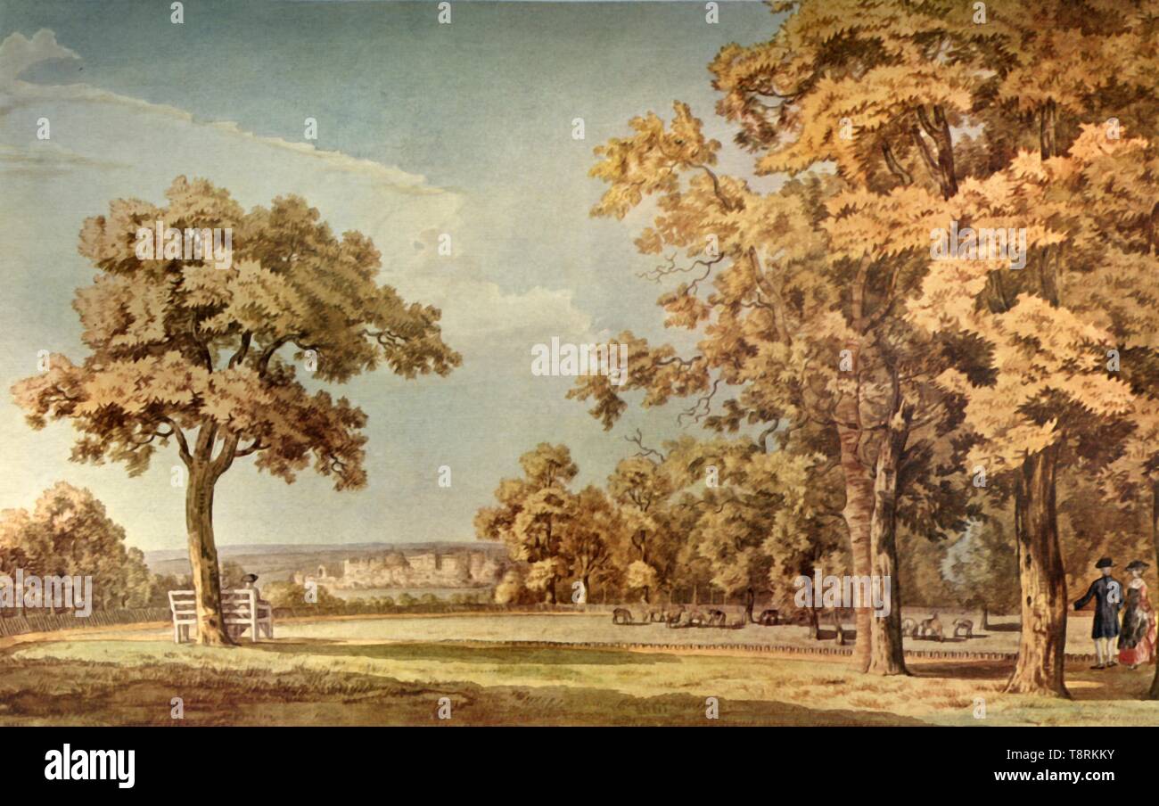 'Windsor Castle from the Great Park Near the End of the Long Walk', 1740-1798, (1934).  Creator: Thomas Sandby. Stock Photo
