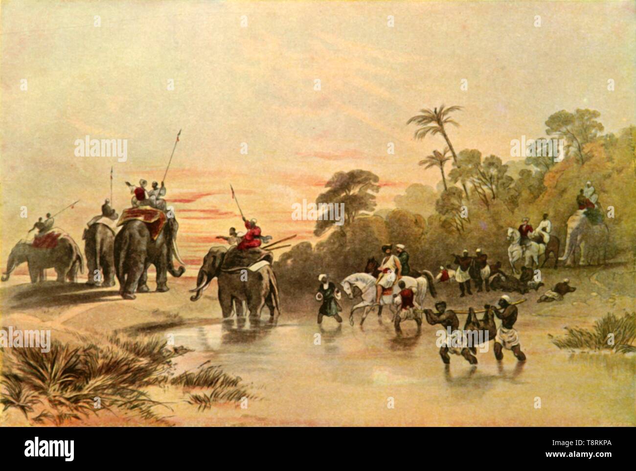 'Return from Pig-Sticking in India', 1840s, (1901). Creator: Charles Stewart Hardinge. Stock Photo