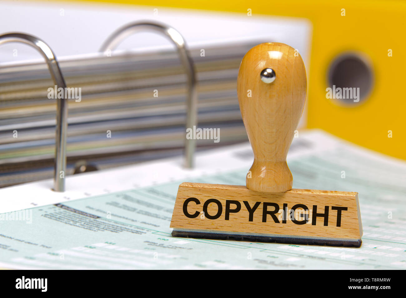 copyright printed on rubber stamp Stock Photo Alamy
