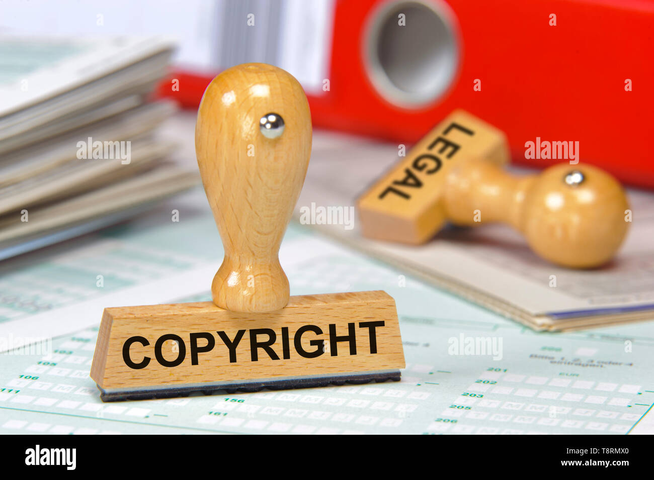 copyright and legal printed on rubber stamp Stock Photo Alamy