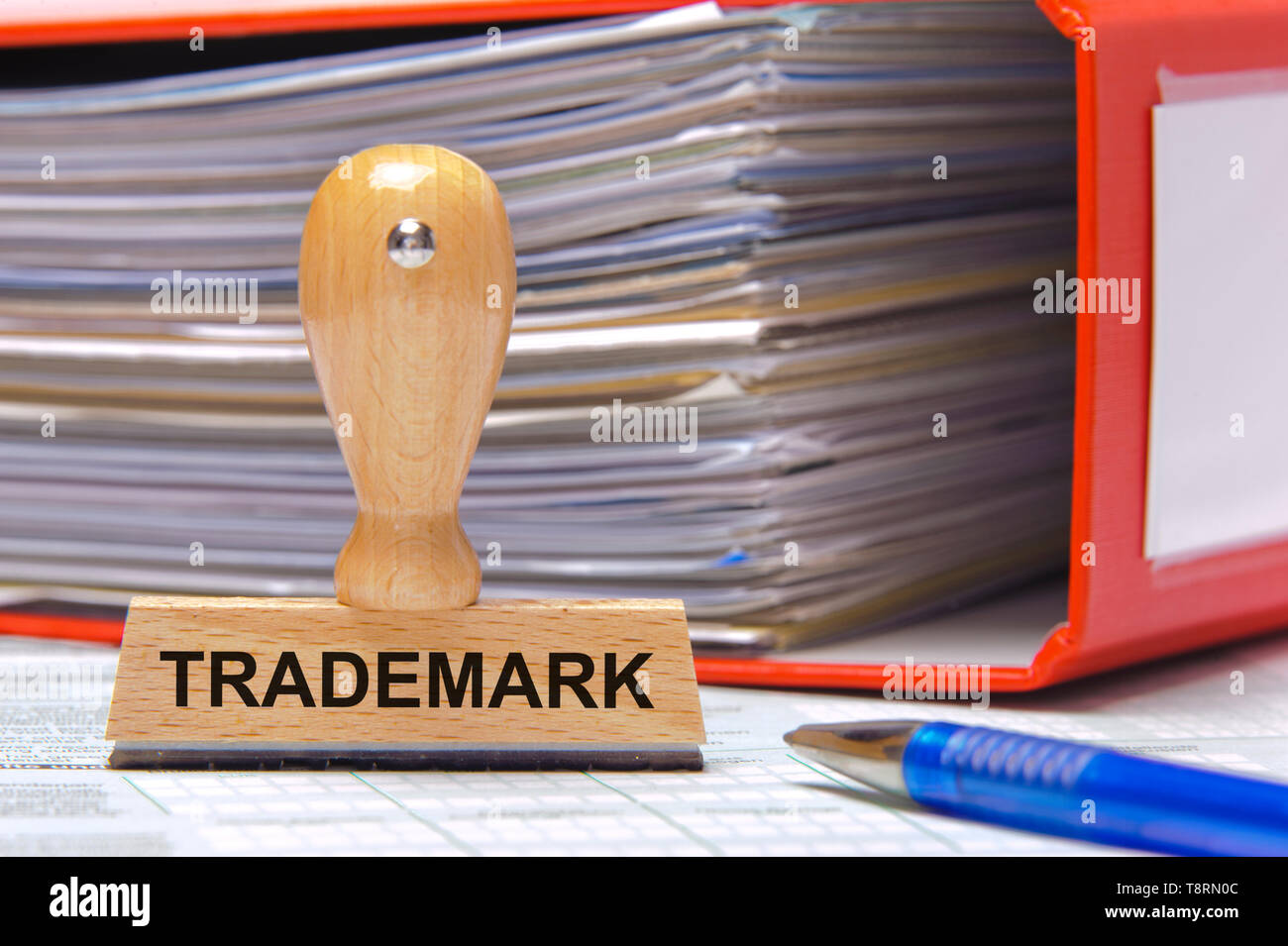 trademark printed on rubber stamp Stock Photo - Alamy