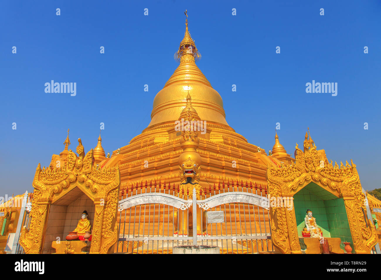 The Kuthodaw Pagoda in Mandalay Stock Photo