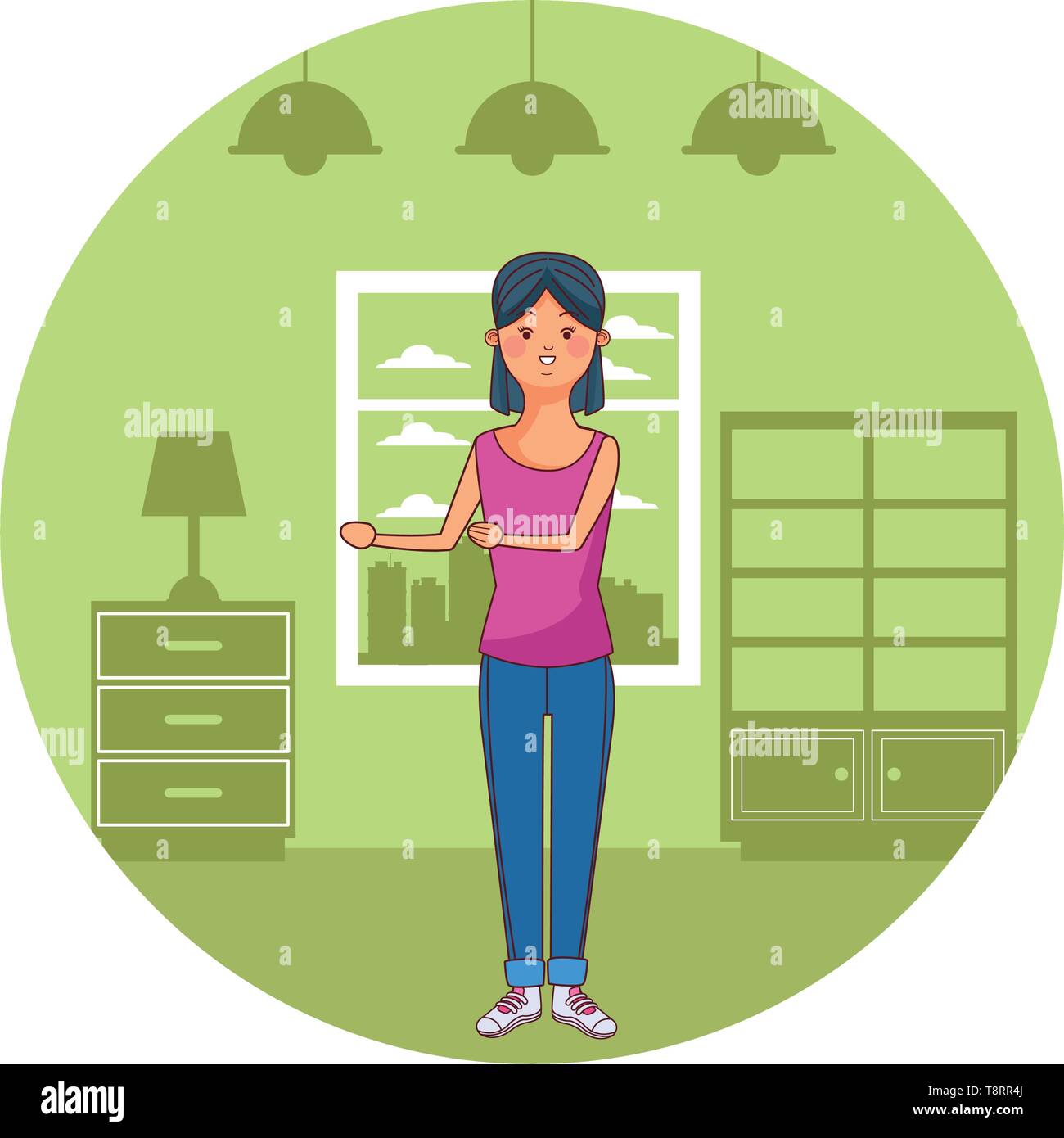 beautiful young woman cartoon Stock Vector Image & Art - Alamy