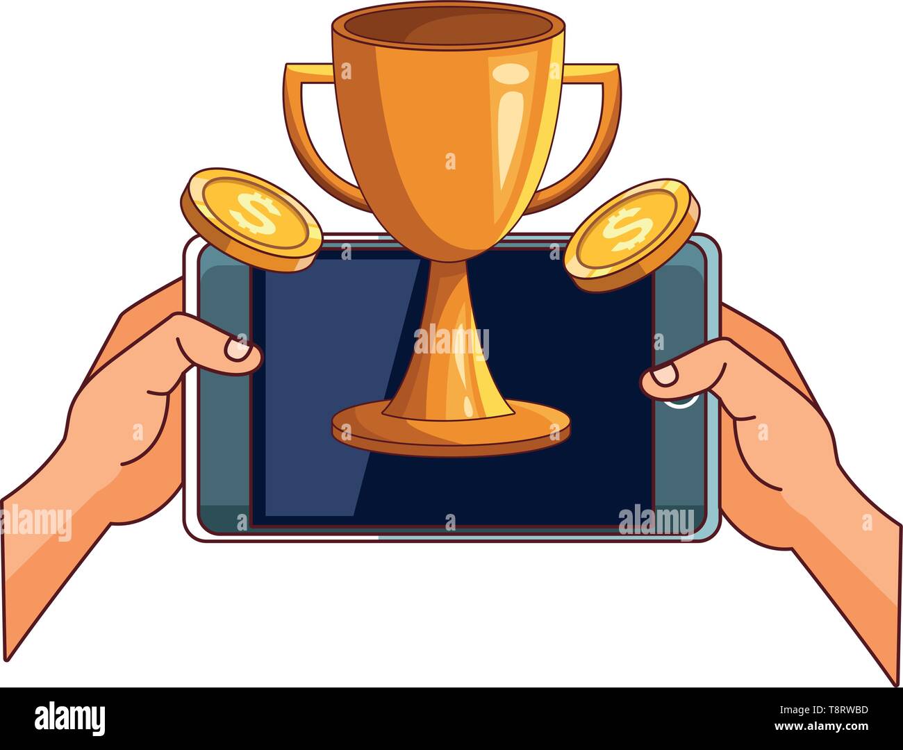 Smartphone videogames app cartoons Stock Vector