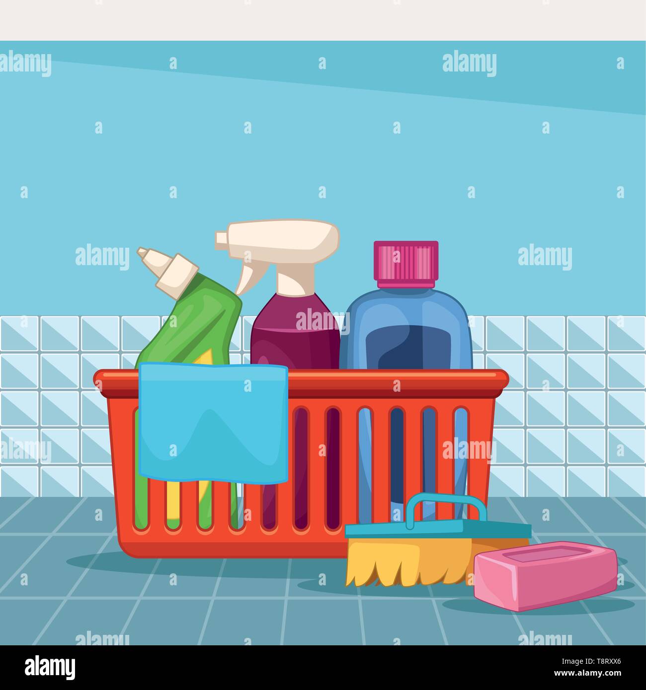 housekeeping cleaning cartoon Stock Vector Image & Art Alamy