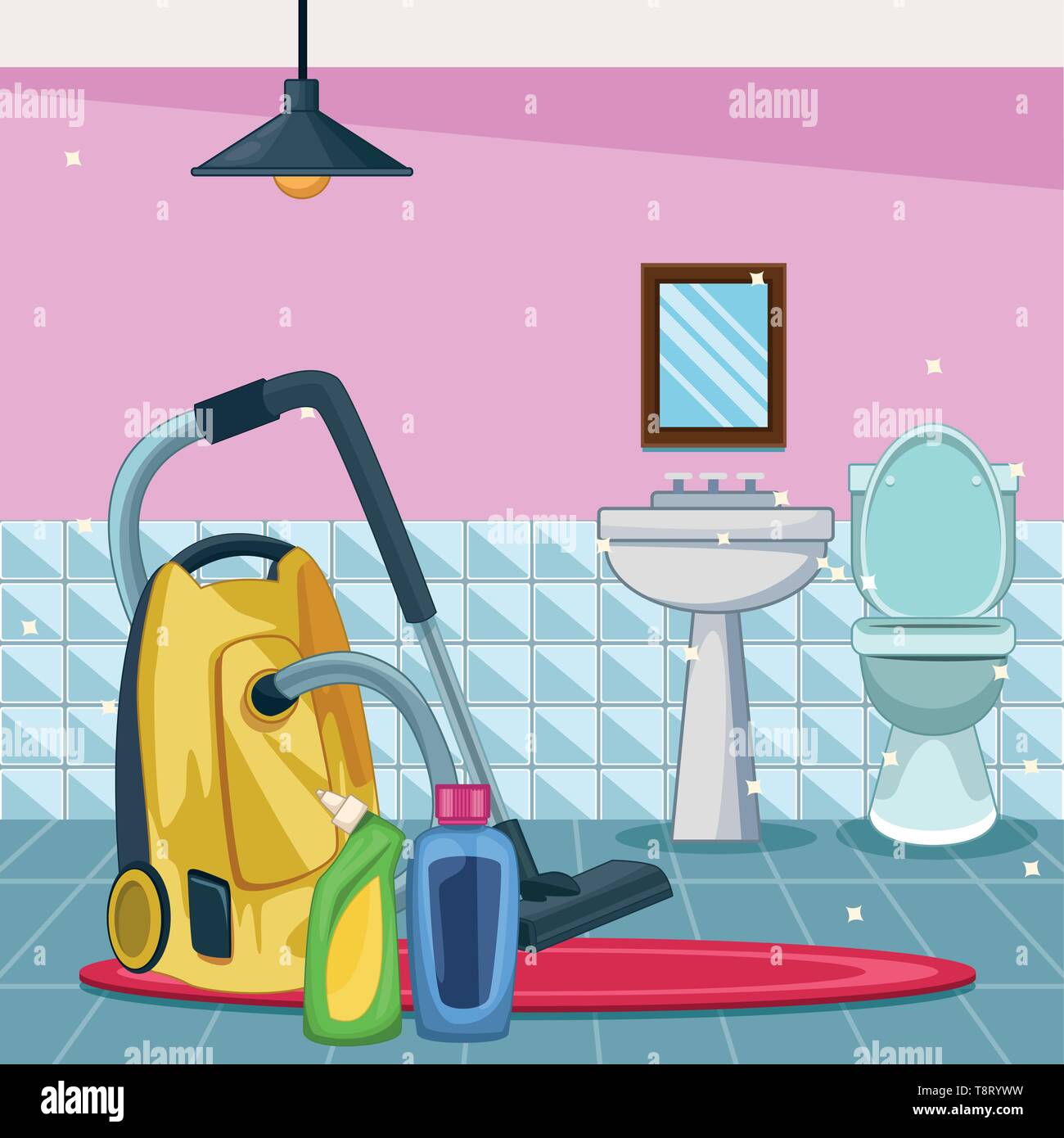 housekeeping cleaning cartoon Stock Vector Image & Art Alamy