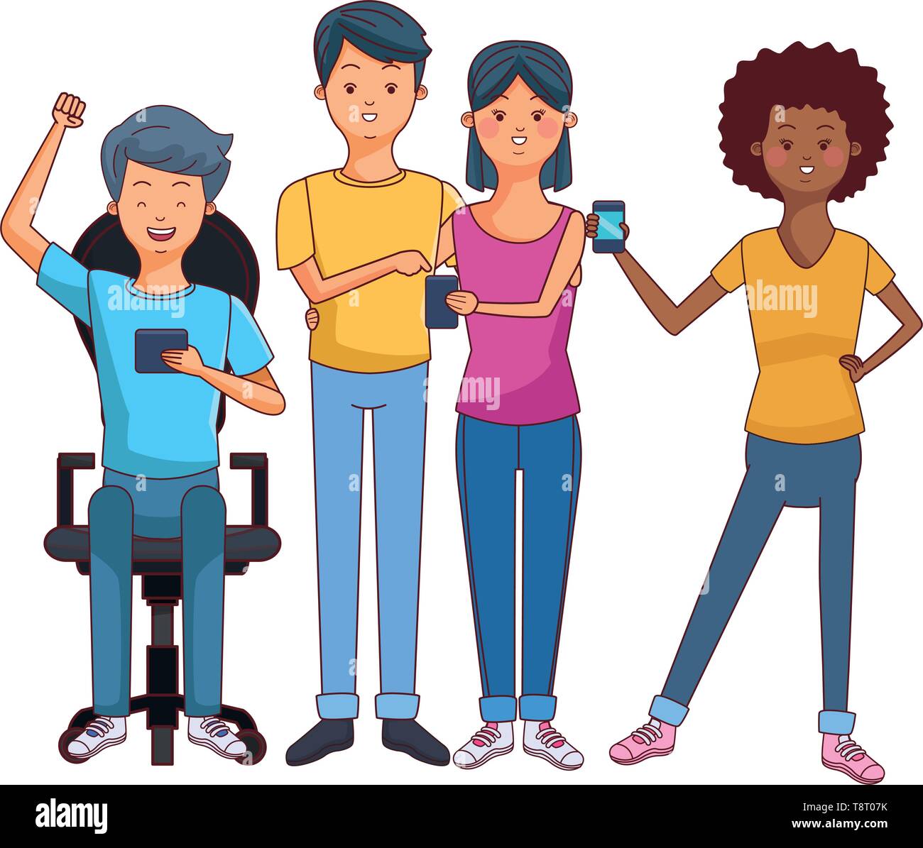 Millennials Using Technology Millennials and smartphones Stock Vector Image & Art - Alamy