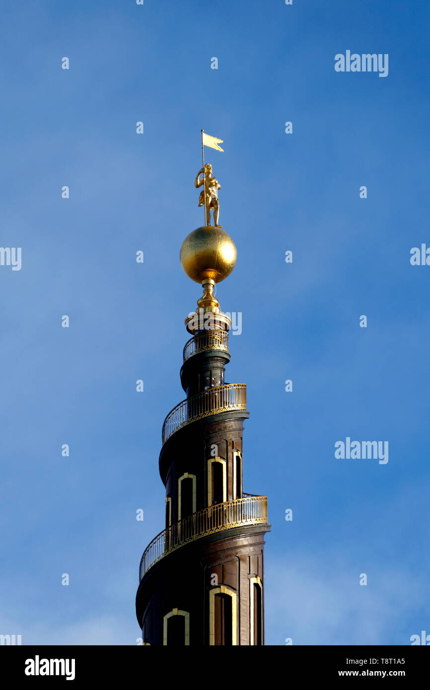 Corkscrew-shaped tower of the Lutheran Church of the Redeemer, Church of Our Saviour, Europe, Copenhagen,  Denmark, Scandinavia, Europe Stock Photo