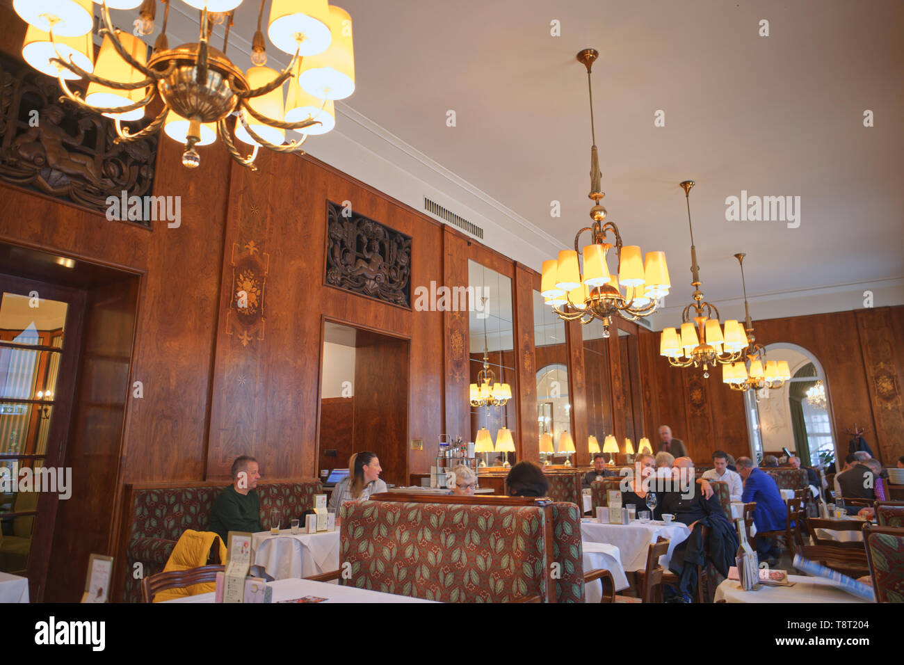 Historic Cafe Landtmann, interior, Vienna, Austria Stock Photo