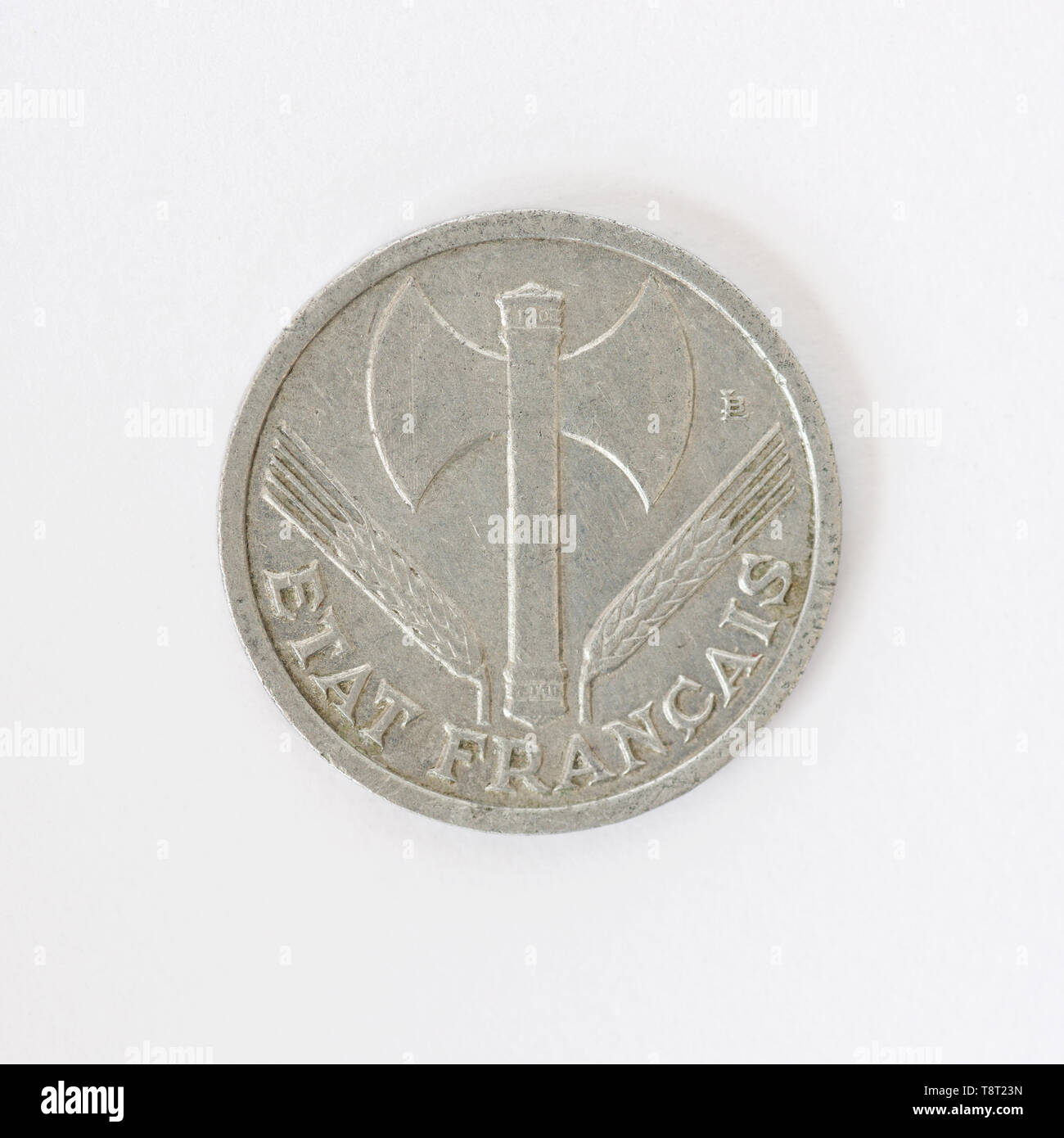 French 1 Franc coin 1942 Stock Photo