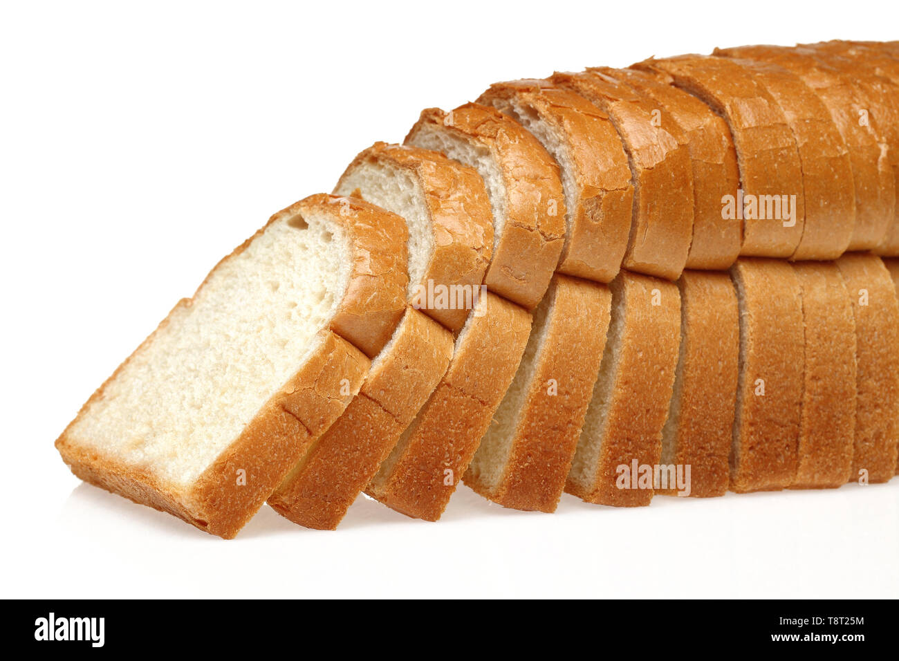 Toast bread slices isolated on white background Stock Photo - Alamy