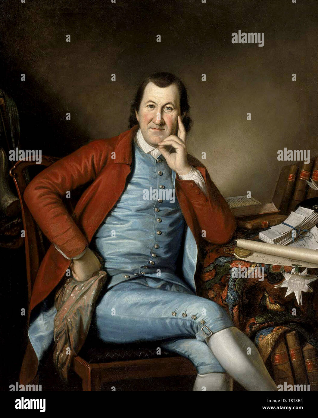 Timothy Matlack (1730 – 1829) brewer and beer bottler who emerged as a popular and powerful leader in the American Revolutionary War, painting by Charles Willson Peale, 1790 Stock Photo