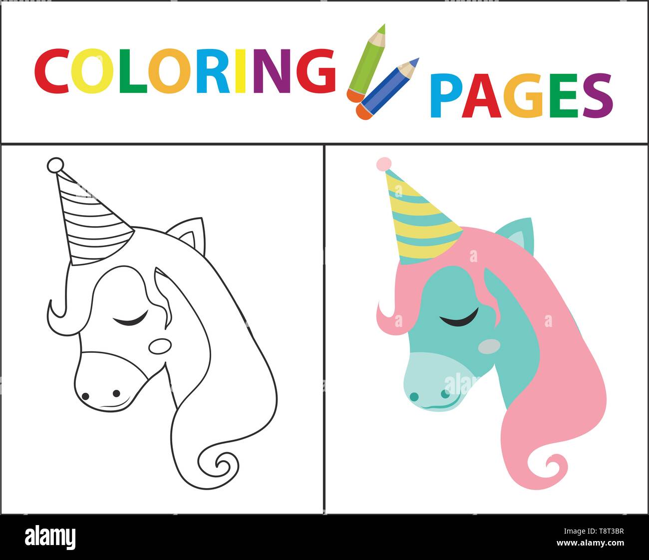 Coloring page unicorn hi-res stock photography and images - Alamy