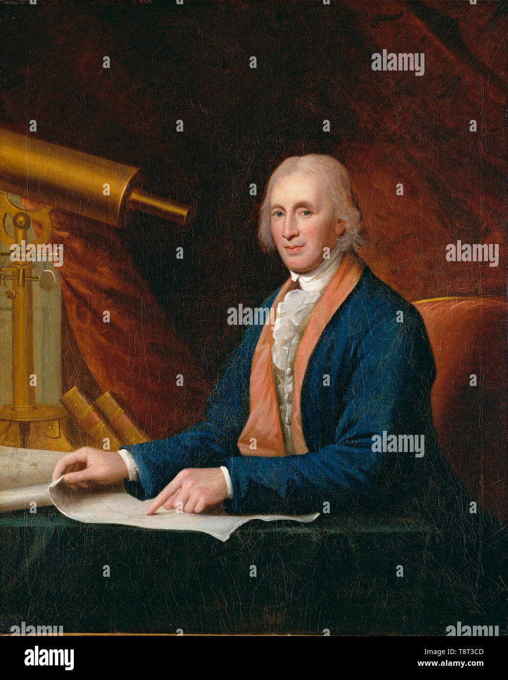 David Rittenhouse (1732 – 1796) American astronomer and inventor. David Rittenhouse by Charles Willson Peale Stock Photo