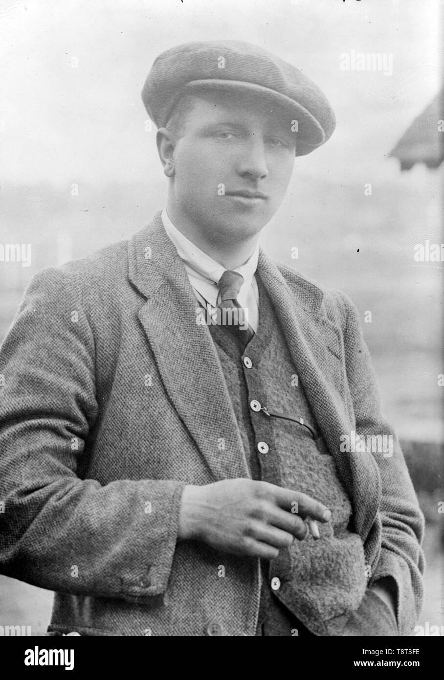 British aviator John Alcock, who with Arthur Brown made the first non-stop transatlantic flight in June 1919. Stock Photo