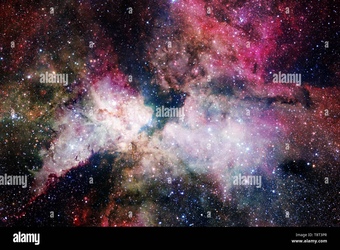 Universe scene with stars and galaxies in deep space showing the beauty ...