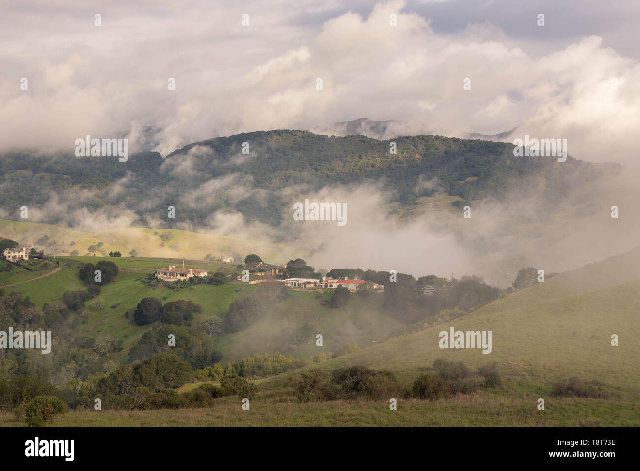 Fog over hillside hi-res stock photography and images - Alamy