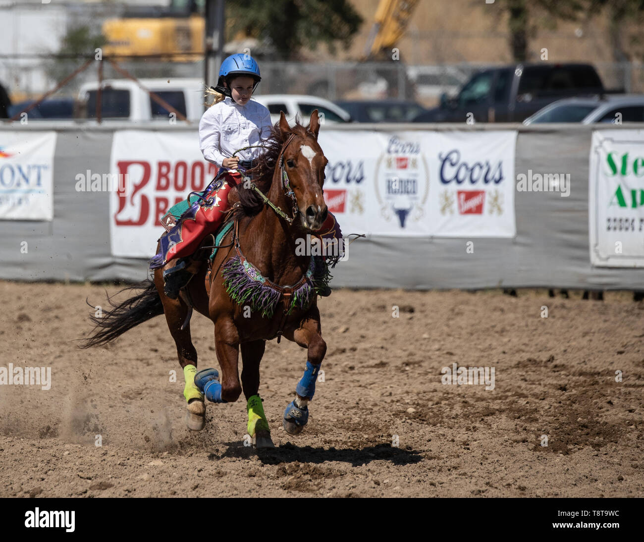 Rodeo action at the Cottonwood Rodeo in Northern California Stock Photo