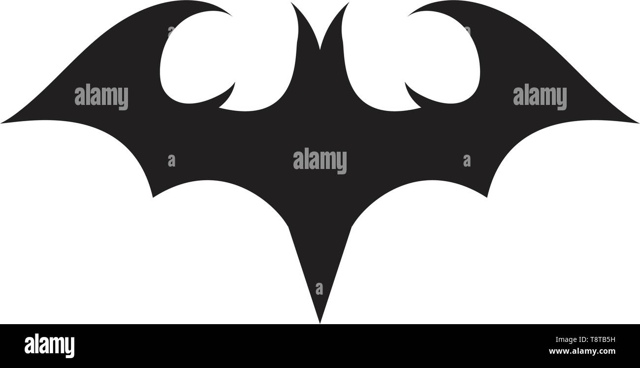 Bat wing black symbol logo Stock Vector Image & Art - Alamy