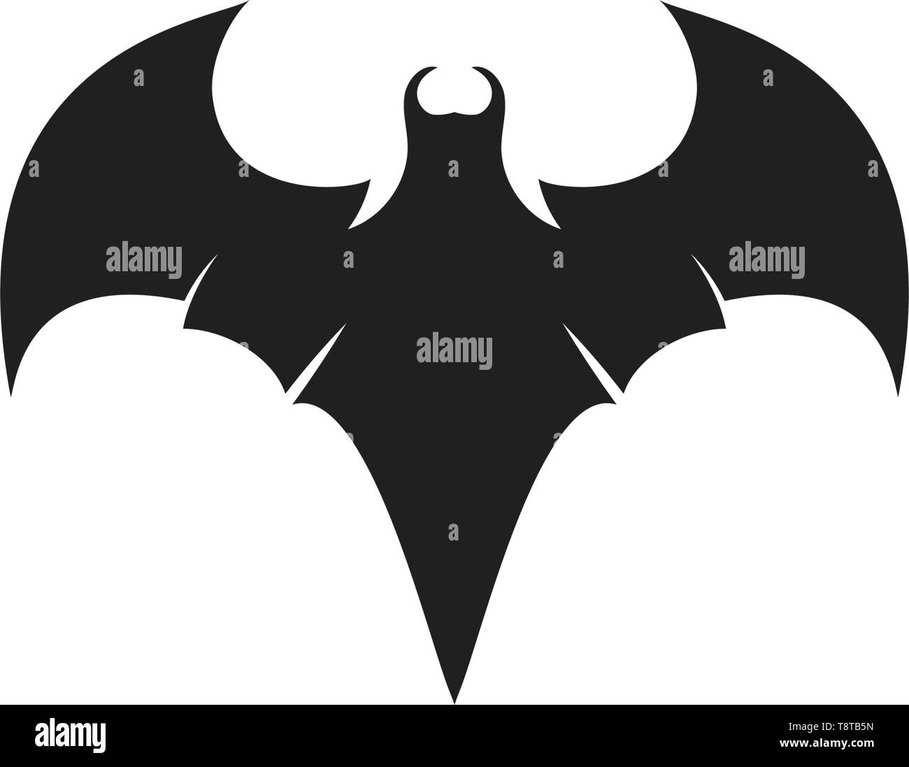 Bat wing black symbol logo Stock Vector Image & Art - Alamy