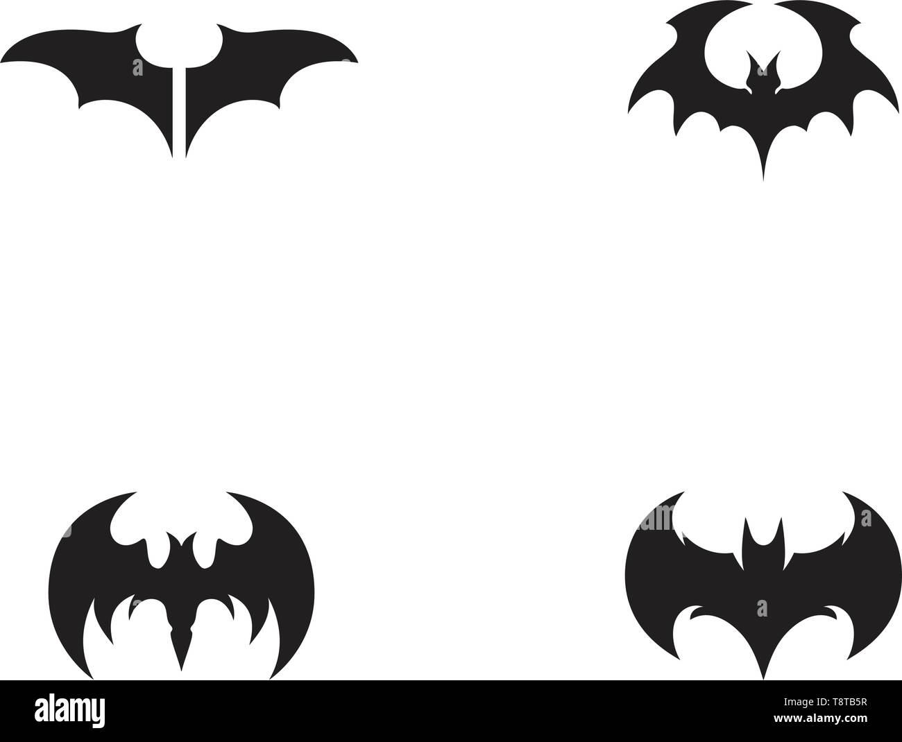 Bat wing black symbol logo Stock Vector Image & Art - Alamy