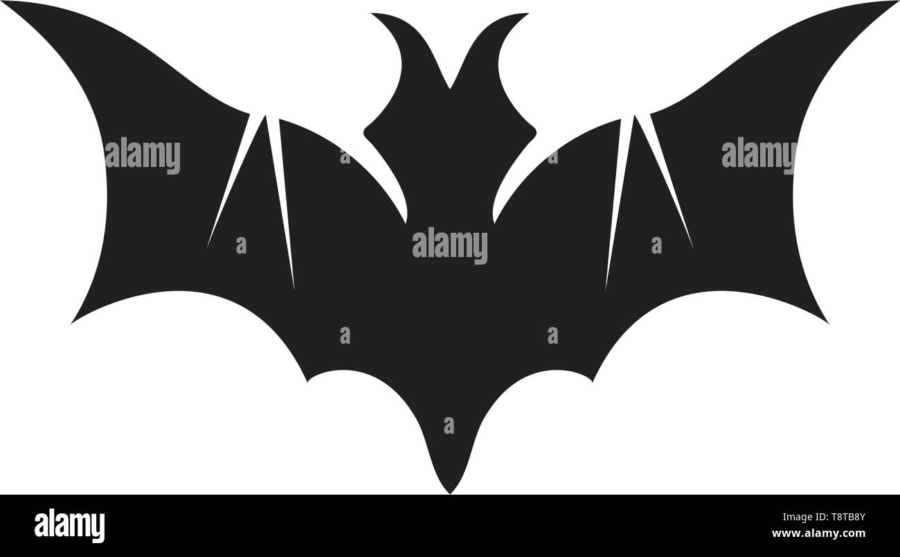 Bat wing black symbol logo Stock Vector