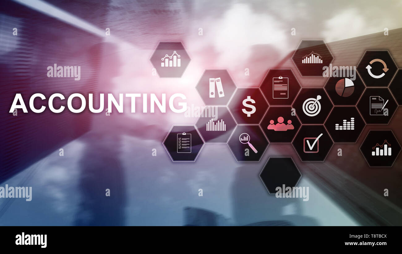 Accounting, Business and finance concept on virtual screen Stock Photo