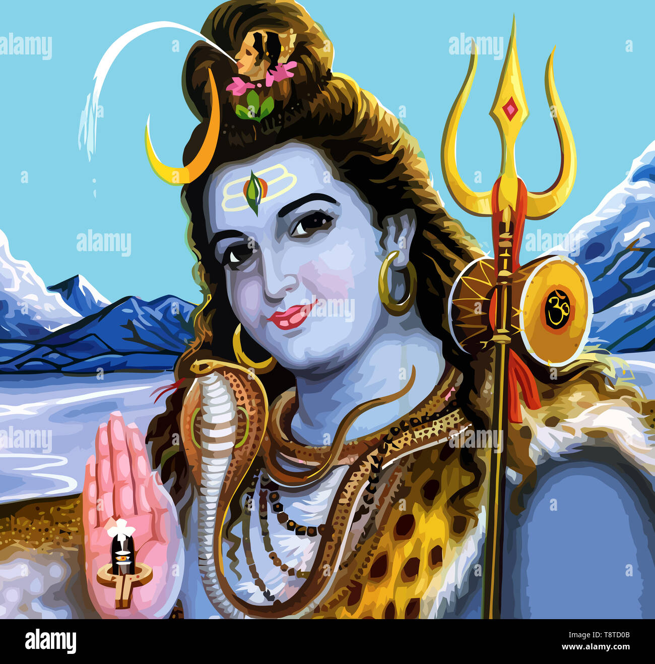 maha shivaratri lord god hinduism mountains spiritual illustration ...