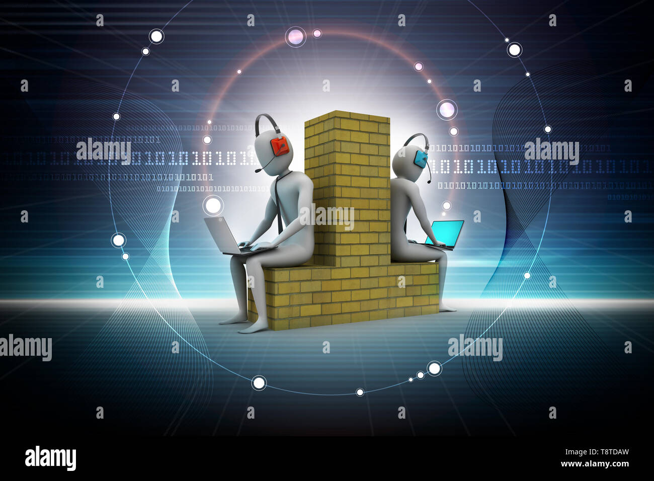 3d people working in laptop Stock Photo - Alamy
