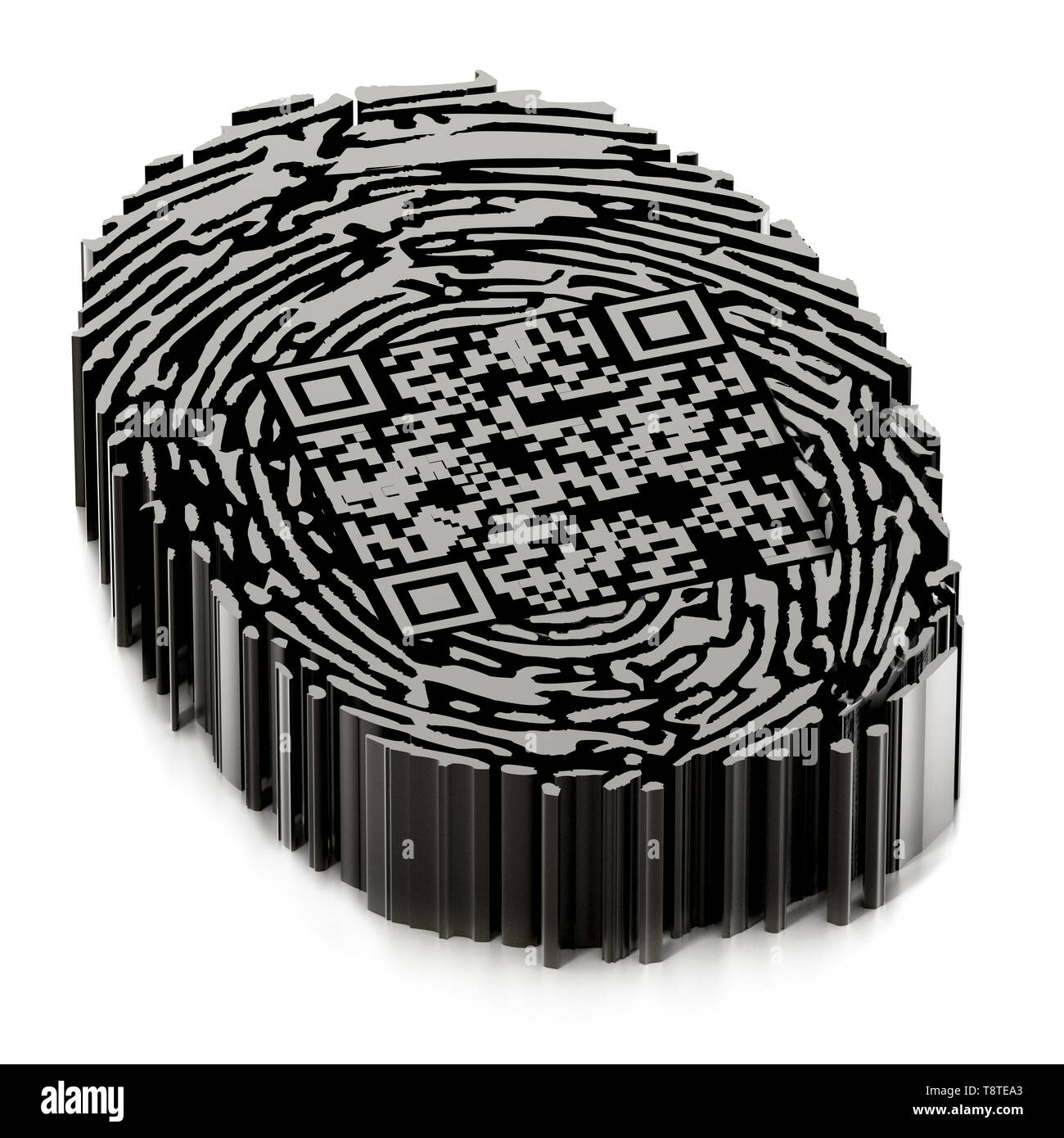 Generic QR code inside fingerprint. 3D illustration Stock Photo Alamy