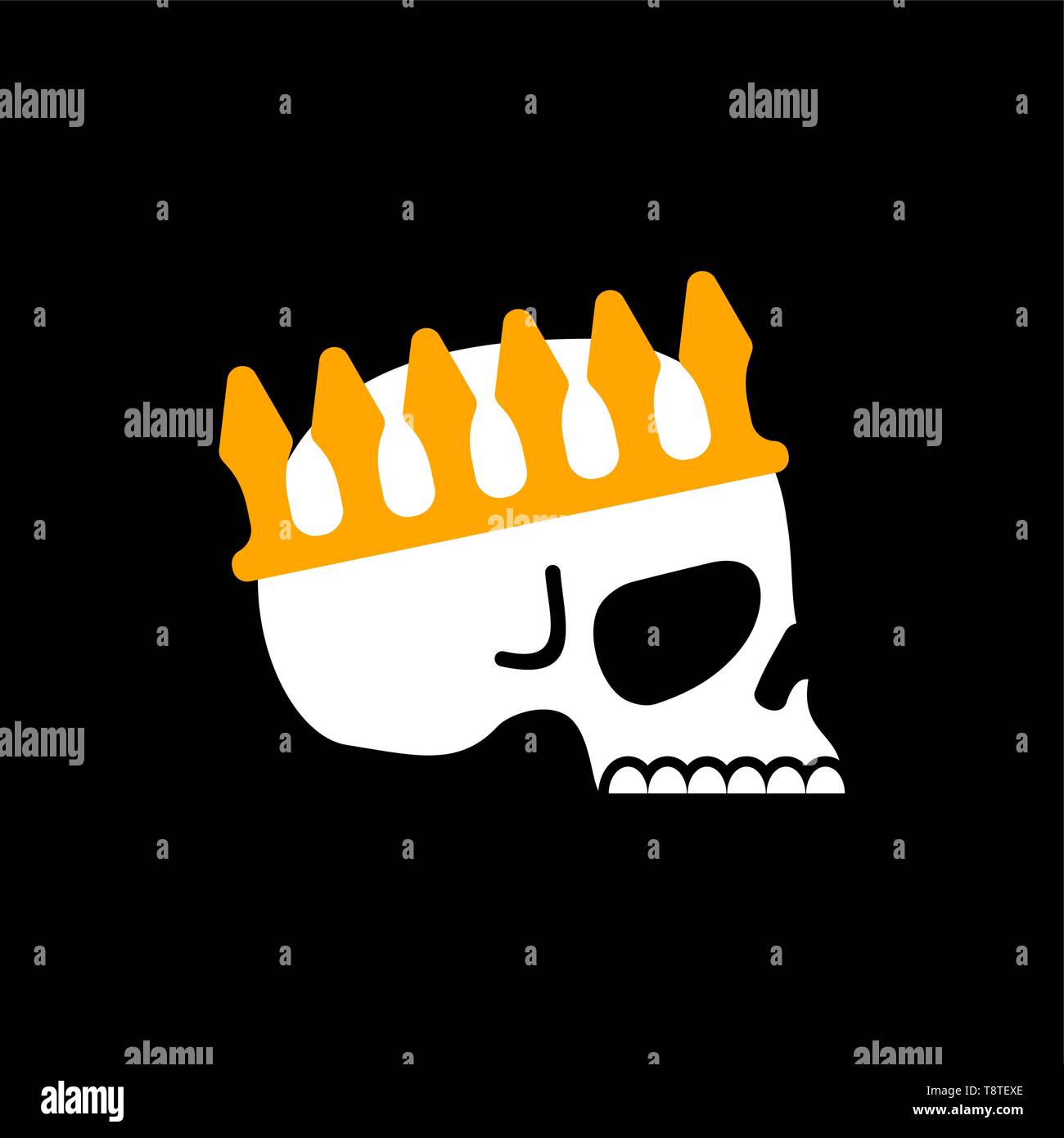 Skull in crown. Skeleton King's Head. Vector Stock Vector