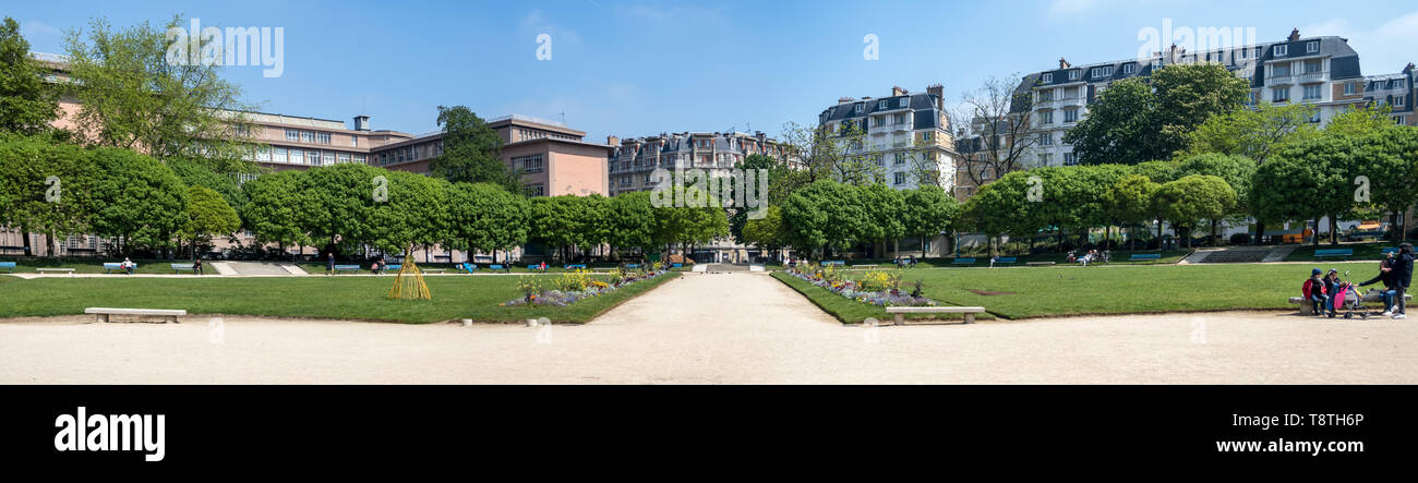 Square Saint Lambert in Paris Stock Photo