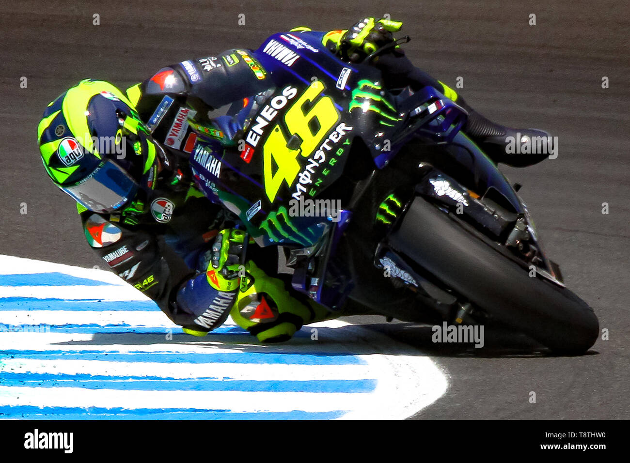 46 Valentino Rossi on track, MotoGP Spain round Stock Photo