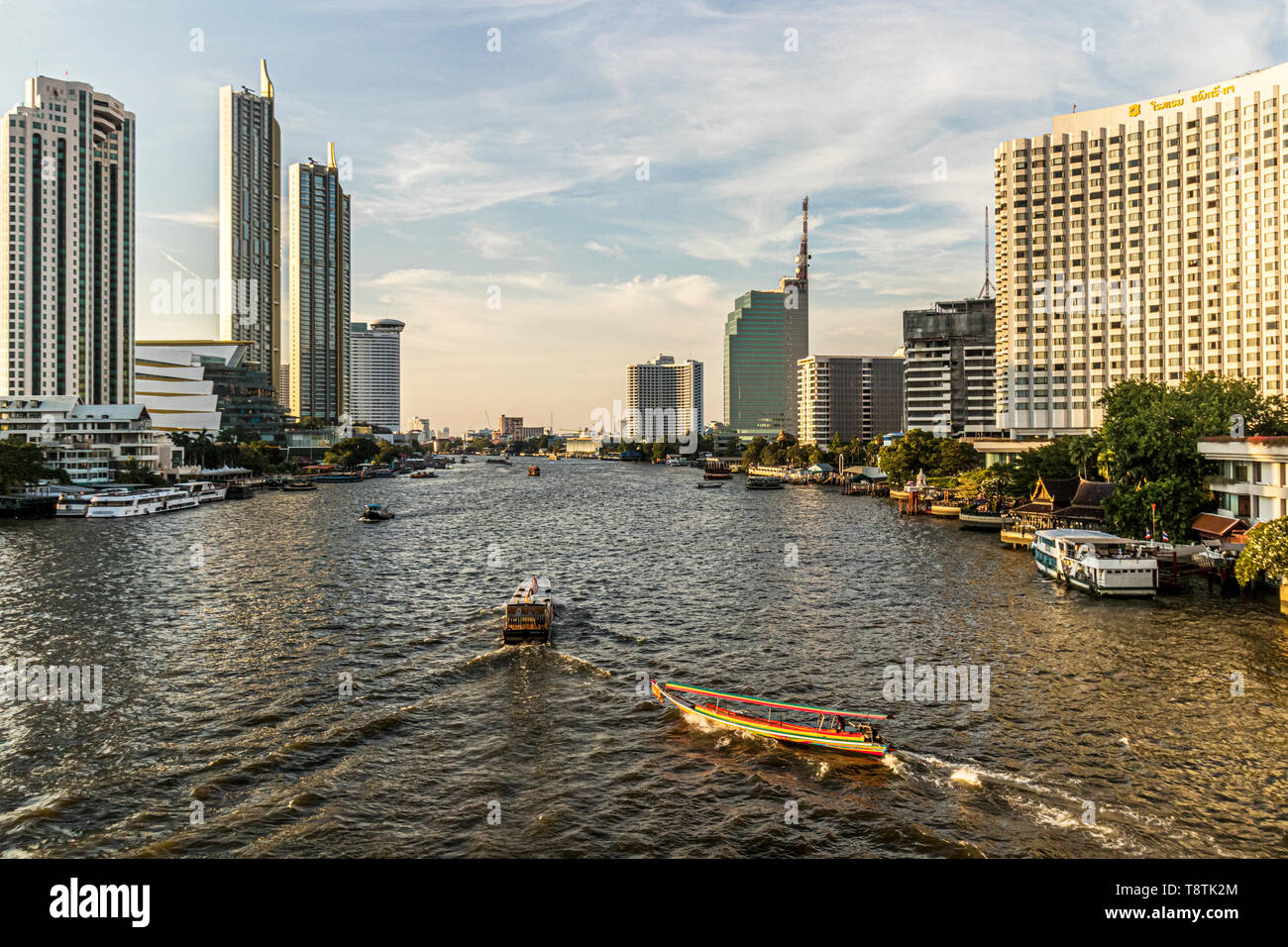 Boats on River Chao Phraya Bangkok Thailand Stock Photo - Alamy