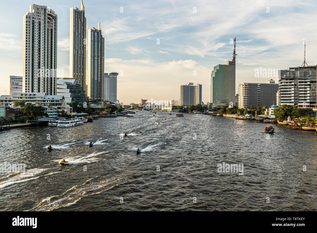 Boats on River Chao Phraya Bangkok Thailand Stock Photo - Alamy