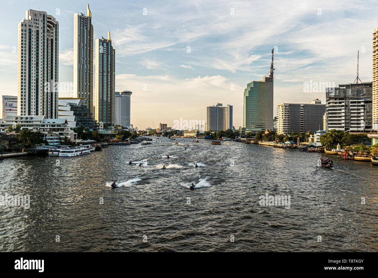 Boats on River Chao Phraya Bangkok Thailand Stock Photo - Alamy