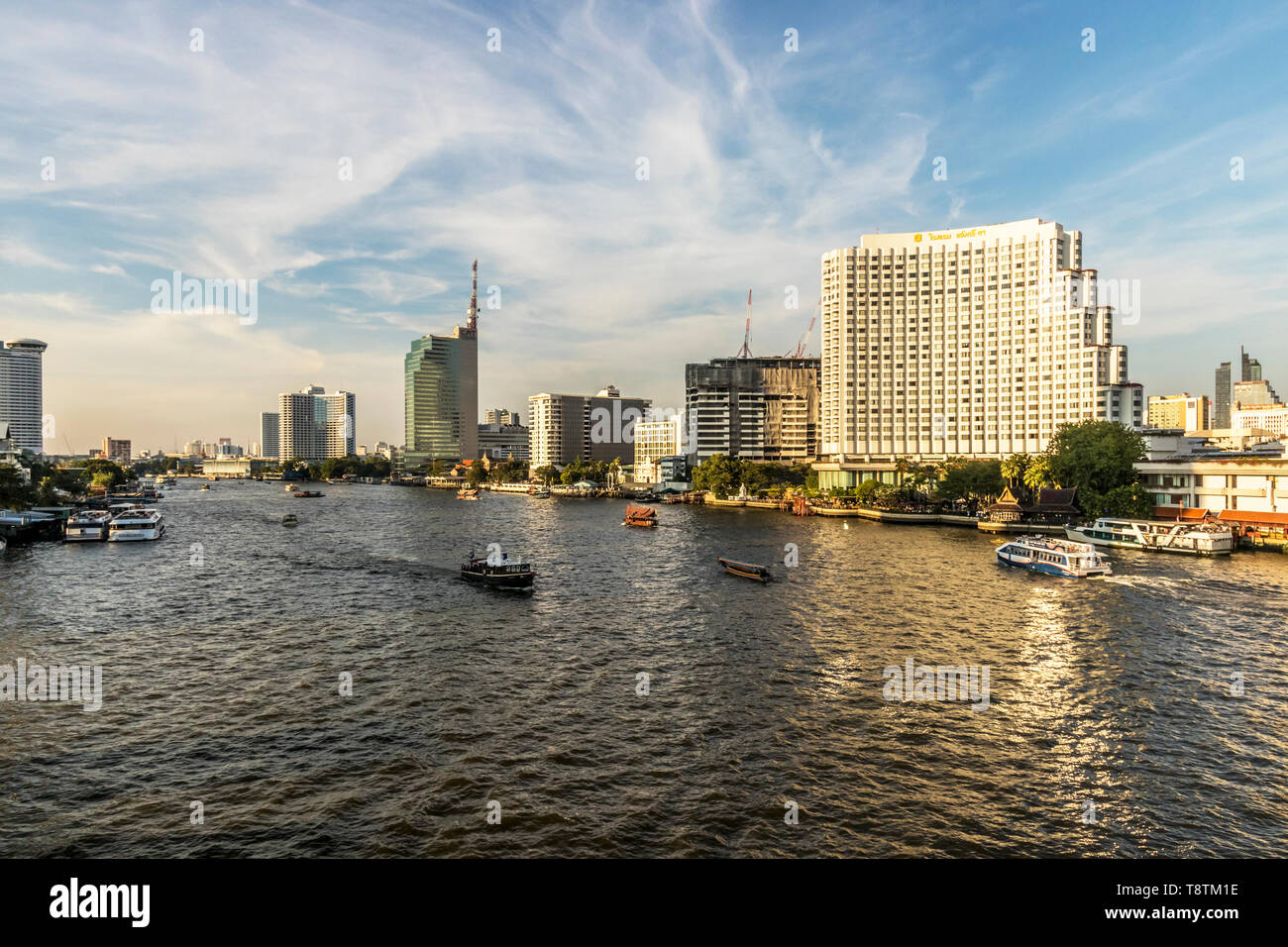 Boats on River Chao Phraya Bangkok Thailand Stock Photo - Alamy