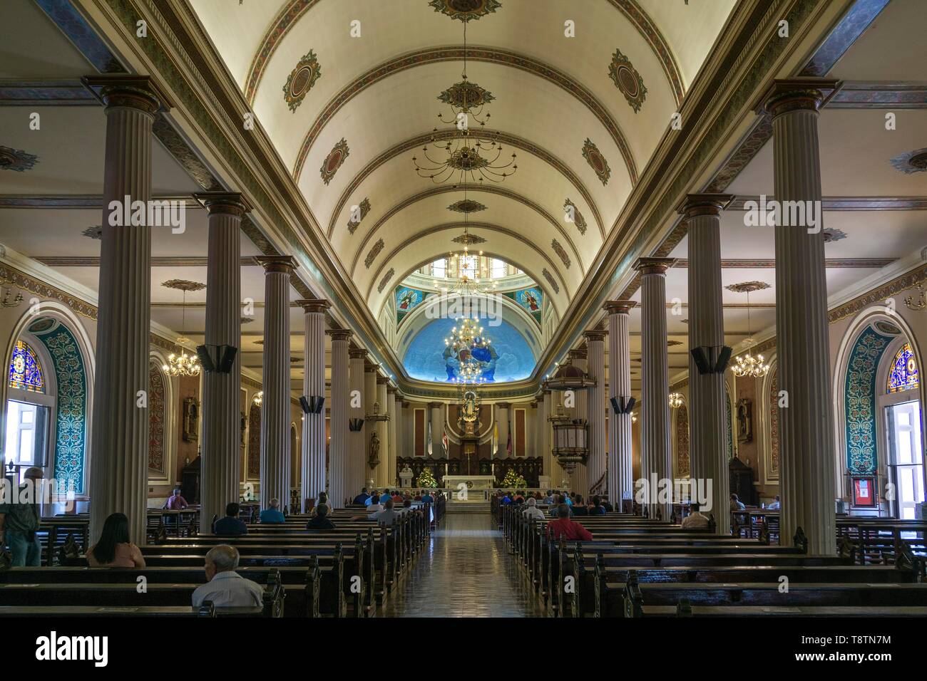 Cathedral San Jose, interior view, San Jose, province San Jose, region Valle Central, Costa Rica Stock Photo