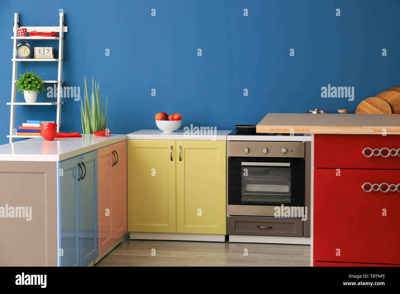 Interior of modern kitchen with stylish furniture Stock Photo - Alamy